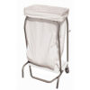 Garbage bag holder pedal-operated, self-closing