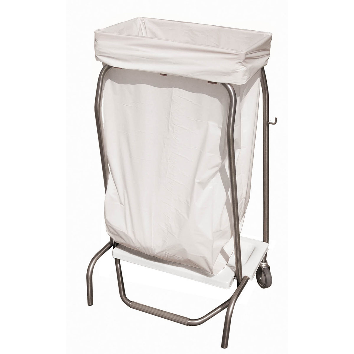 Garbage bag holder pedal-operated, self-closing