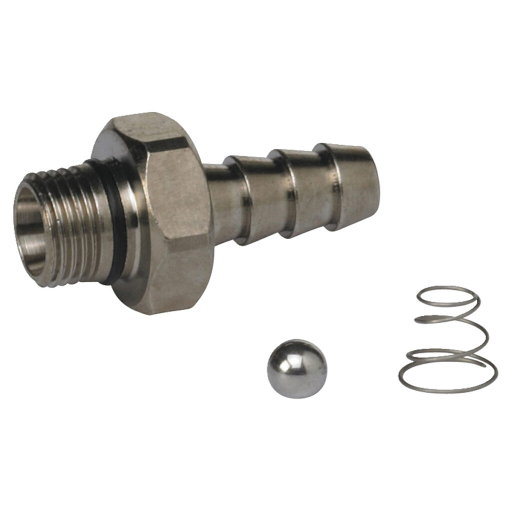 NiTO Clean Schlauchnippel 1/8" Gewinde mit Kugel und Feder